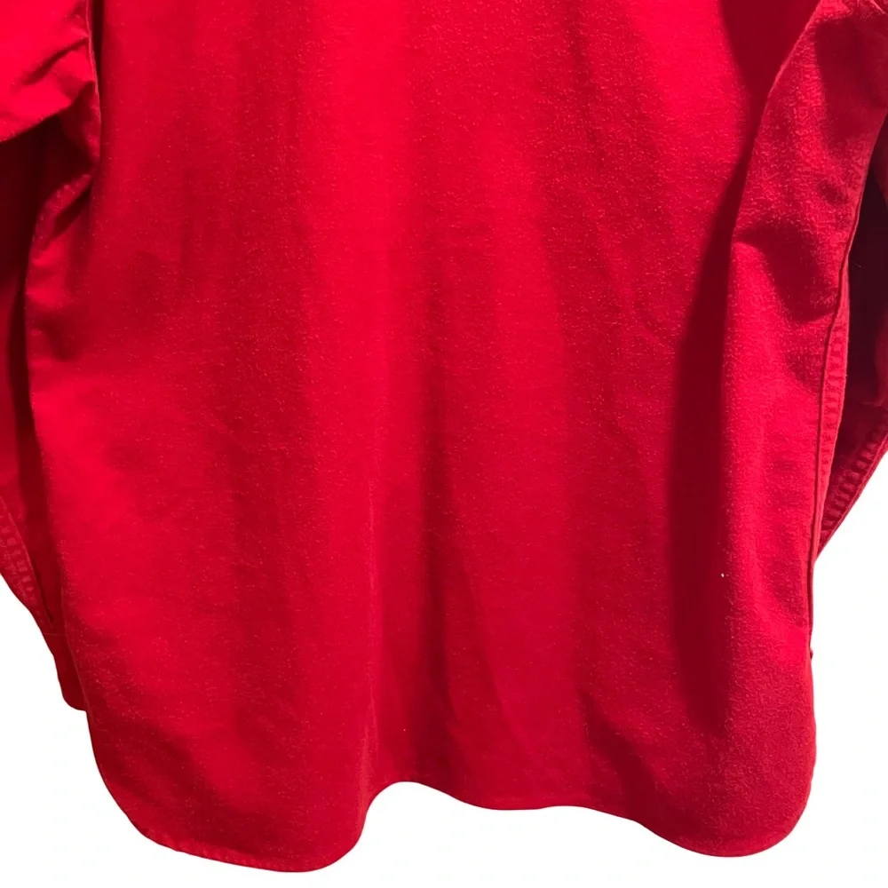 VTG Amana Woolen Mill Shirt Men Large Chamois Cotton Solid Red Long Sleeve - Picture 6 of 12